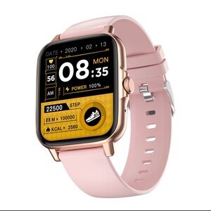 Chic Rose Gold Women's Smartwatch with Pink Band